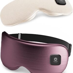 Heated Eye Mask – Cordless Eye Mask for Dry Eyes, Eye Relief, Improved Sleep, Washable Eye Heating pad for Travel and with Replaceable Shell (Purple)