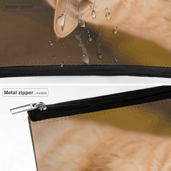 Waterproof Travel Makeup Bag Case Organizer, PU Leather Cozy Cat Cosmetic Bags, Small Toiletry Case Cute, Portable Zipper Pouch for Women Men, Travel Accessories - Image 7
