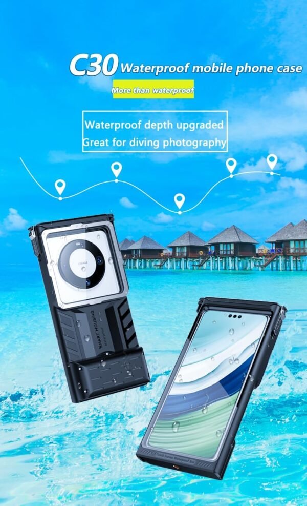 Underwater Photography Housing, Universal Waterproof Phone Case for Snorkeling and Diving [49ft/15m], Access Camera Controls, Compatible with 4.7-6.9 inch Smartphones. - Image 3