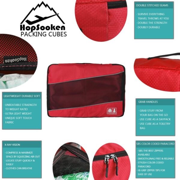 5 Set Packing Cubes for Travel Large Suitcase Luggage Organizer Bags Travel Accessories Vacation 4 Cubes 1 Laundry Pouch Bag - Image 6