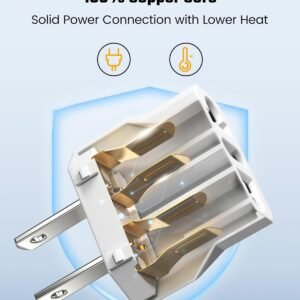 European to US Plug Adapter, SUPERDANNY EU to US Plug Adapter Converts 2-Prong Type A for Plugging in Type C, E, F, L, N Plugs, 660W 6A Max 110-250V Travel Plug for Europe to USA, White, 4-Pack