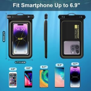 Waterproof Phone Pouch 7.2”, IPX8 Floating Underwater Cellphone Dry Bag Case Holder for iPhone 15 14 13 12 11 Pro Max XS Plus X Samsung, Phone Protector for Vacation Beach Swimming Surfing Skiing