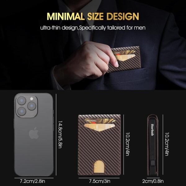 Card Wallet for Men, 2-in-1 Detachable Pop-up Wallet+ Magsafe Wallet, Cash and Credit Card Slots，Aluminum RFID Blocking Minimalist Wallet, Front Pocket Wallet mens gifts - Image 6