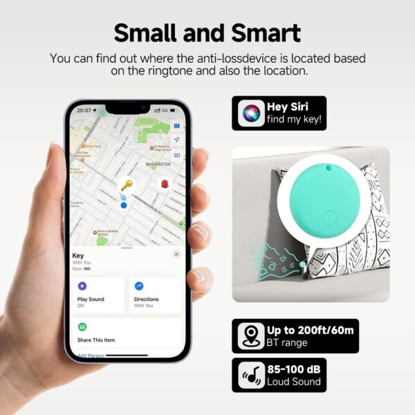 4 Pack Air Tracker Tag Item Finders Work for Apple Find My (iOS Only) IP68 Waterproof Smart Tag Bluetooth Tracker Item Finder for Key, Backpack, Wallet - Image 5
