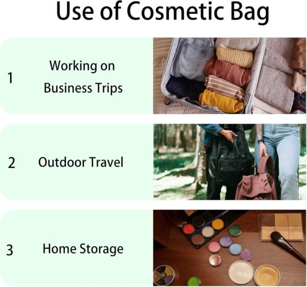 3 Pcs Clear Cosmetic Bag Water-resistant TSA Approved Toiletry Bag Makeup Cosmetic Bag for Women and Men Travel Organizer for Accessories Portable Wash Bag, Black - Image 7