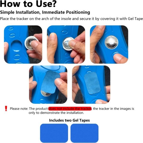 Insoles for Airtag Hidden Holder, Tracker Devise Case for Kids, Adults and Elderly, Comfortable Inserts for Shoes, Blue (175-190mm) - Image 2