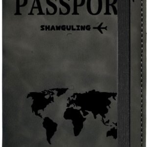 Passport Holder for Travel, RFID Blocking Passport Wallet, PU Leather Passport Cover Case for Women and Men – Black