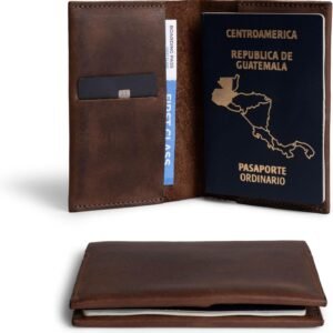 Hide & Drink, Leather Passport Case With Credit Card Slot, Bills Holder, Traveler Essentials, Handmade :: Bourbon Brown