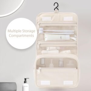 DIMJ Packing Cubes for Travel – Organizer Bags Set for Carry on Suitcase Lightweight Travel Cubes for luggage with Large Toiletries Bag (Cream)