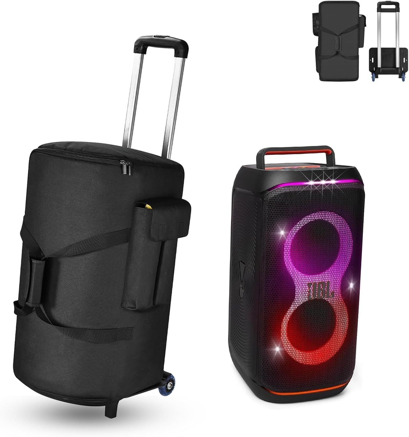 Trolley Bag for JBL Partybox Club 120 Portable Bluetooth Party Speaker, Travel Protective Carrying Case Compatible with PartyBox 110/ Club 120, with Telescoping Trolley (Black) - Image 8
