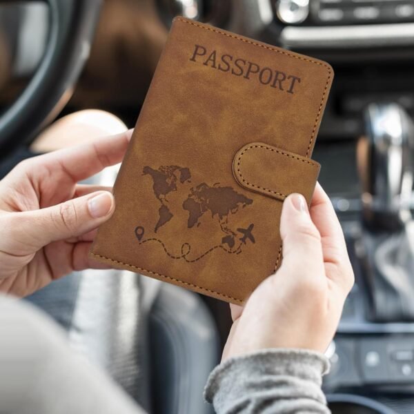 2 Pack RFID Blocking Passport Holder for Travel Essentials Premium Passport Wallet Cover for Women,Men,Passport Holder for Travel - Image 7