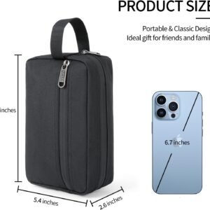 XQXA Toiletry Bag for Men, Hanging Dopp Kit Travel Bag for Men Women, Mens Travel Bag Shaving Bag for Toiletries Accessories (Black)