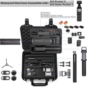 Lekufee Waterproof Hard Case Compatible with DJI Osmo Pocket 2/DJI Pocket 2 Camera and Accessories(Case Only)