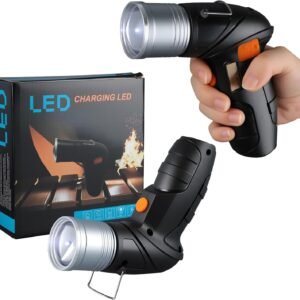 Horenom Handheld Spotlight with Adjustable Focus, 1000LM Rechargeable Spot Light Portable Flashlight with Foldable Stand for Emergencies, Camping, Night Walking