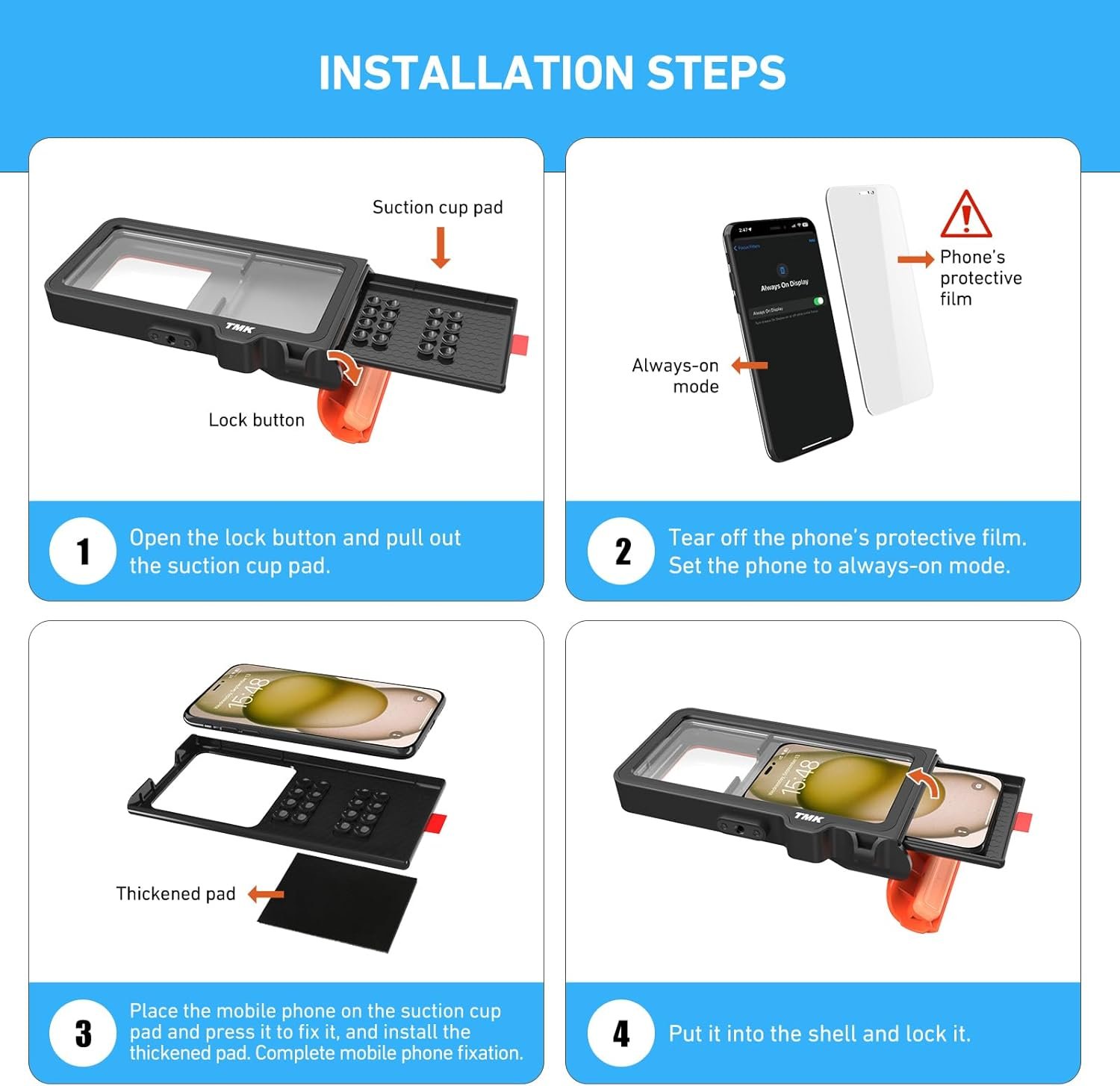 Professional Diving Waterproof Phone Case, Outdoor Swimming Snorkeling Surfing Underwater Touch Screen Photo Video Housing for iPhone 16 Pro Max Samsung S25 Ultra No More Than 6.9 Inch Smartphones - Image 6