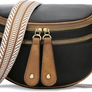 KKXIU Crossbody Sling Bag for Women Trendy Fanny Pack Vegan Leather Chest Bag