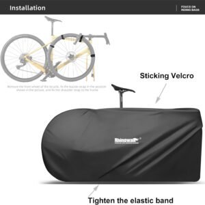 Rhinowalk Bicycle Carrying Bag Ultralight Bike Travel bag Lightweight Cycling Transport Storage Case for 26 inch to 27.5 inch Mountain bike and 700C road bike