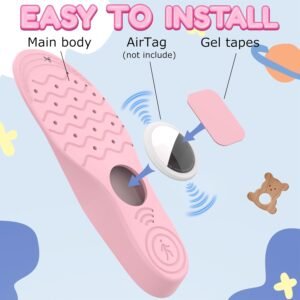 Insoles for Airtag Hidden Holder, Tracker Devise Case for Kids, Comfortable Inserts for Shoes，Pink Rainbow (Pink, 175-190mm Kid 11.5-Kid 13)