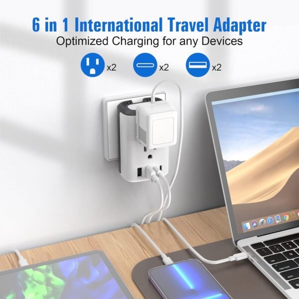 Voltage Converter Us to Europe, 220v to 110v Power Adapter, European Plug Power Converter 2500w, Transformer for Curly Hair Dryer, Travel Adapter Worldwide Step Down， - Image 4