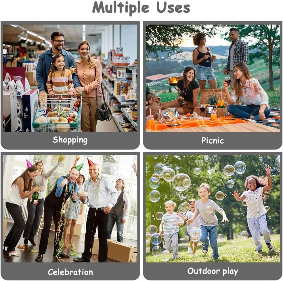 Foldable Shopping Trolley with Wheels - 2 in 1 Reusable Grocery Bags (Rose Red) - Image 7