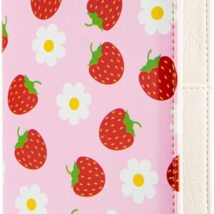 Passport Holder Cover Travel RFID Blocking Passport Cover Fruit printing Cute Flowers Passport Wallet with Elastic Band for Women