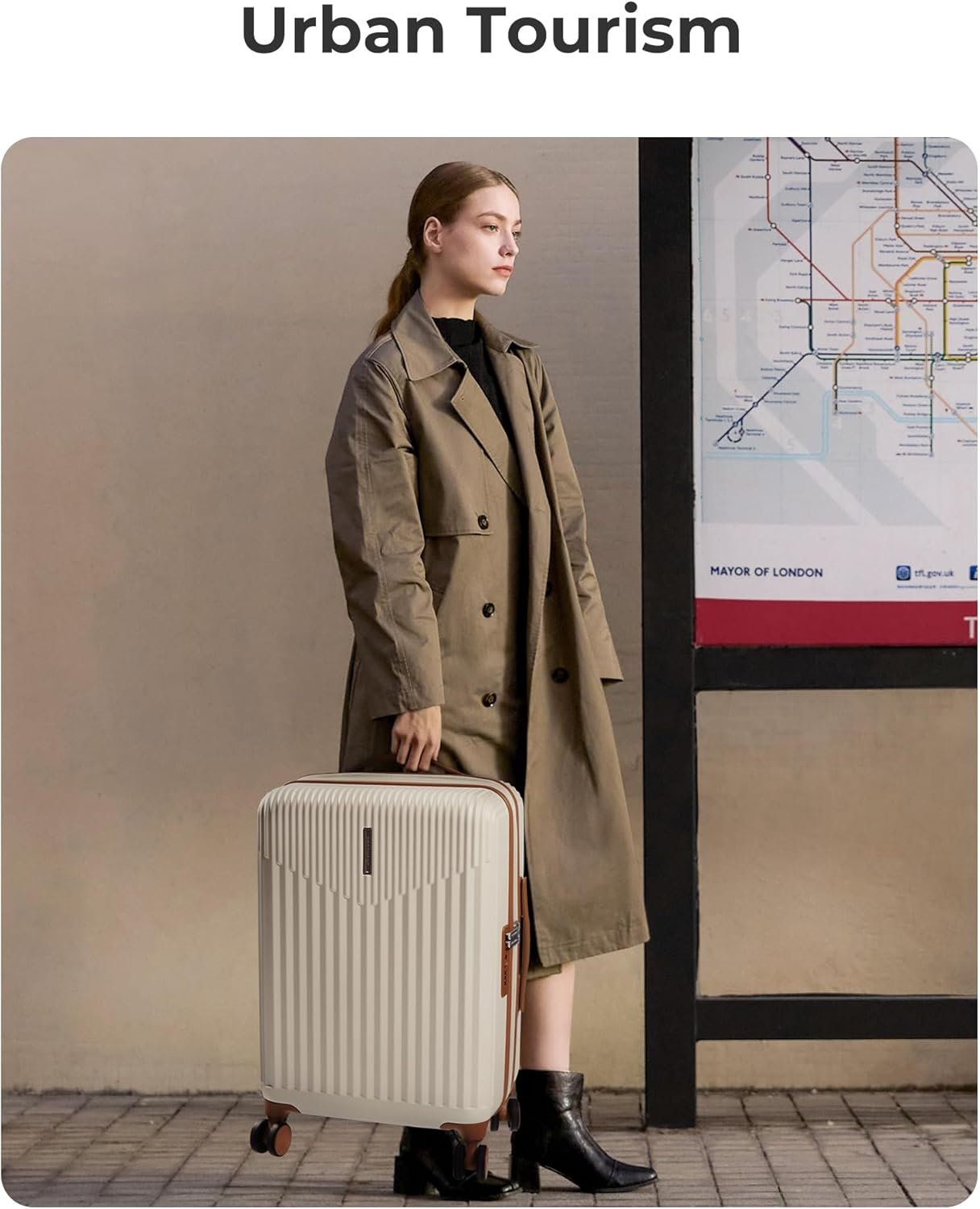 BAGSMART Carry On Luggage 22x14x9 Airline Approved with Spinner Wheels,100% PC Hardside Expandable Luggage with TSA Lock for Trips, 20 Inch Rolling Suitcases for Men Women,Beige - Image 7