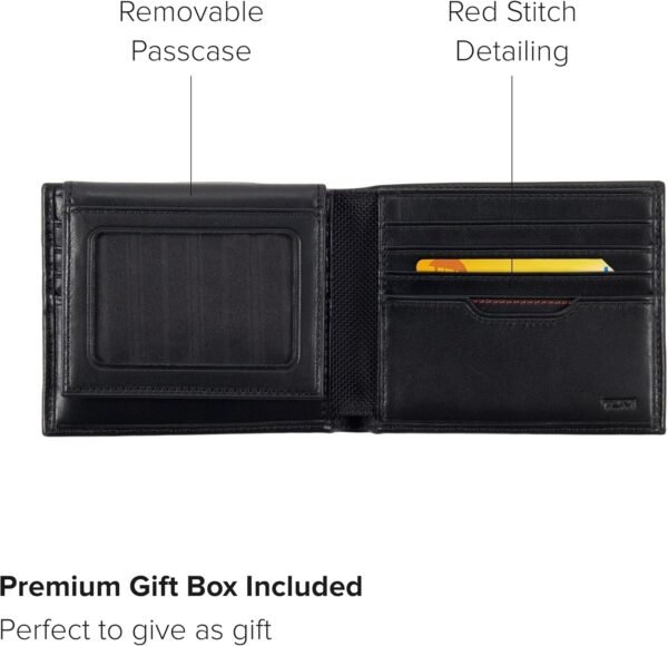 TUMI - Delta Global Removable Passcase Wallet - Leather Wallet - RFID Blocking - ID Window & Card Slots - 4" x 5" x 1" - Black - Image 3