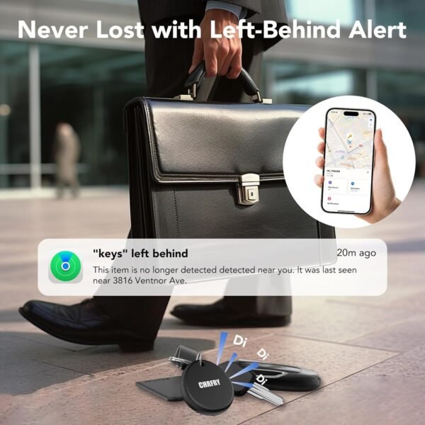 Tracker Air Tag-2 Pack: Smart Bluetooth Tracker Item Finder Work with Apple Find My (iOS only), Smart Tag with Replaceable Battery, Item Finders for Luggage/Key/Suitcases/Backpack, IP68 Waterproof - Image 3