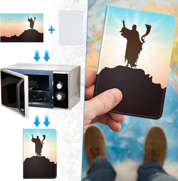 Yeaqee 8 Pcs Sublimation Passport Holder Covers PU Leather Heat Transfer Card Travel Wallet DIY Blank Holder Cover for Passport Business Credit Cards(White) - Image 4