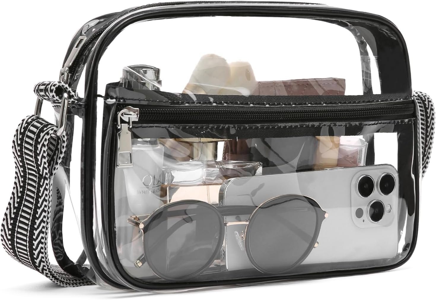 BOSTANTEN Clear Bag for Women Stadium Approved Clear Bags Small Crossbody Purse Trendy for Concerts Sports Events