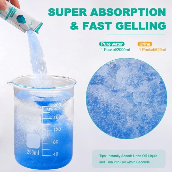 60 Portable Toilet Bags with Poo Gel Set, 8 Gallon Camping Toilet Bags with Absorbent Gels, Waste Bags, Leak-Proof Trash Bag for Camping Potty, Traveling - Image 5