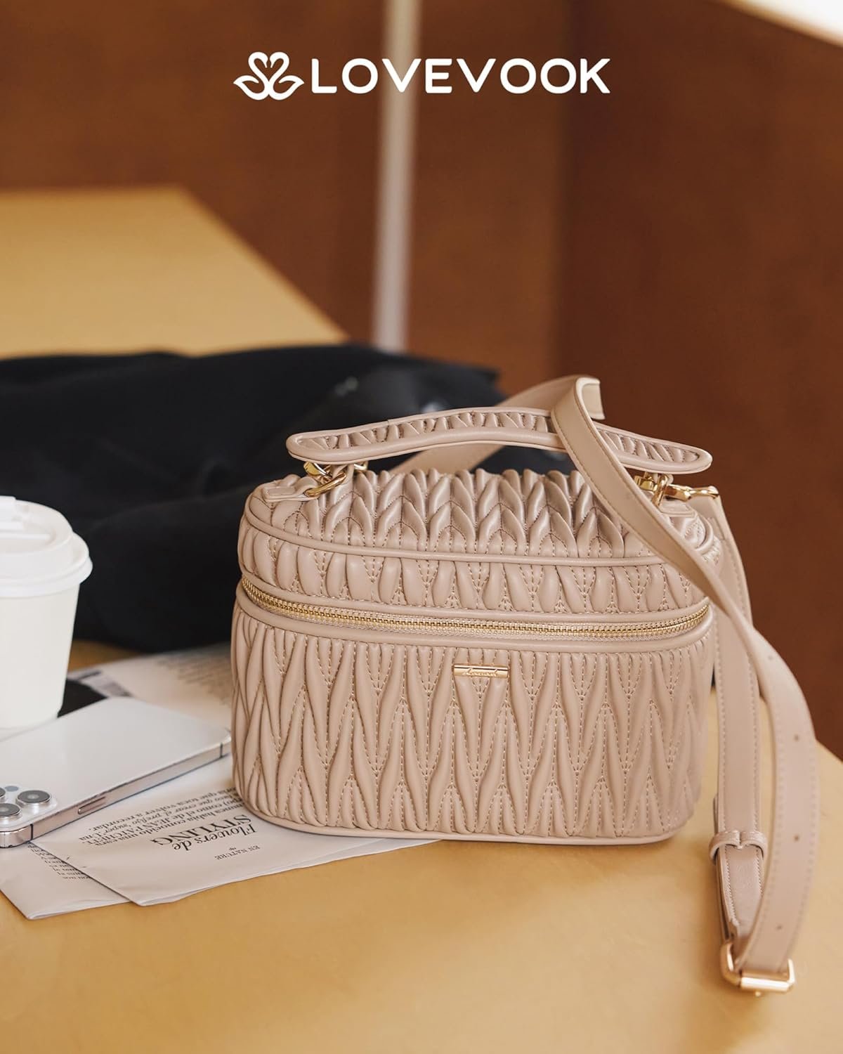 LOVEVOOK Crossbody Bags for Women, Quilted Crossbody Purses for Women, Small Shoulder Handbags for Daily, Work, Travel, Gifts - Image 2