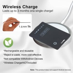 [Apple MFi Certified] LBPRT Airtag Card Wallet Tracker Thin 1.6mm 2 Pack, Rechargeable Air Tag Work with Apple Find My (iOS Only, Android not Supported), Item Finder Locator for Luggage Suitcase Bags