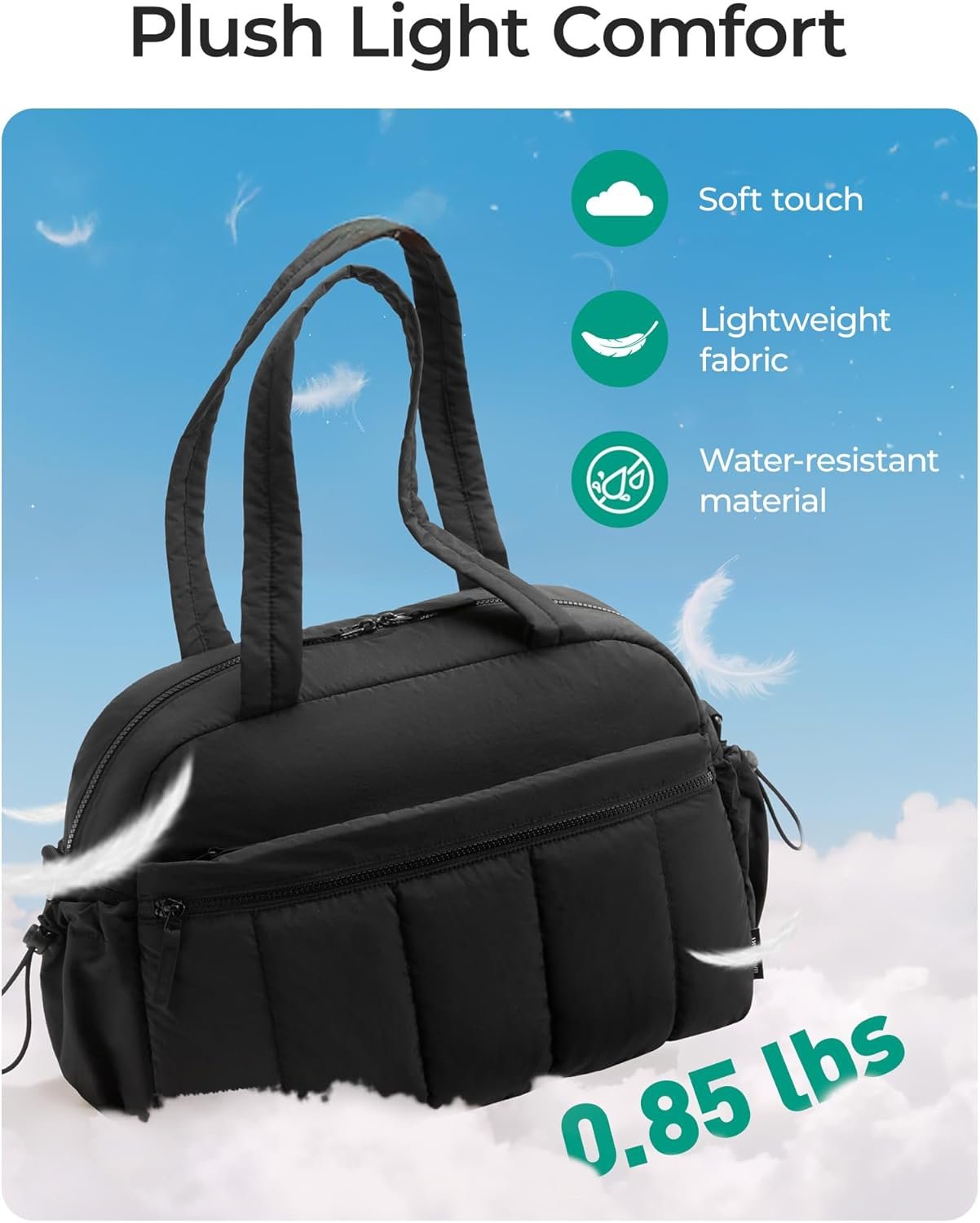 BAGSMART Gym Bag for Women, Duffle Bag for Travel with Wet Pocket, Lightweight Carry on Weekender Duffel, Water Resistant - Image 4