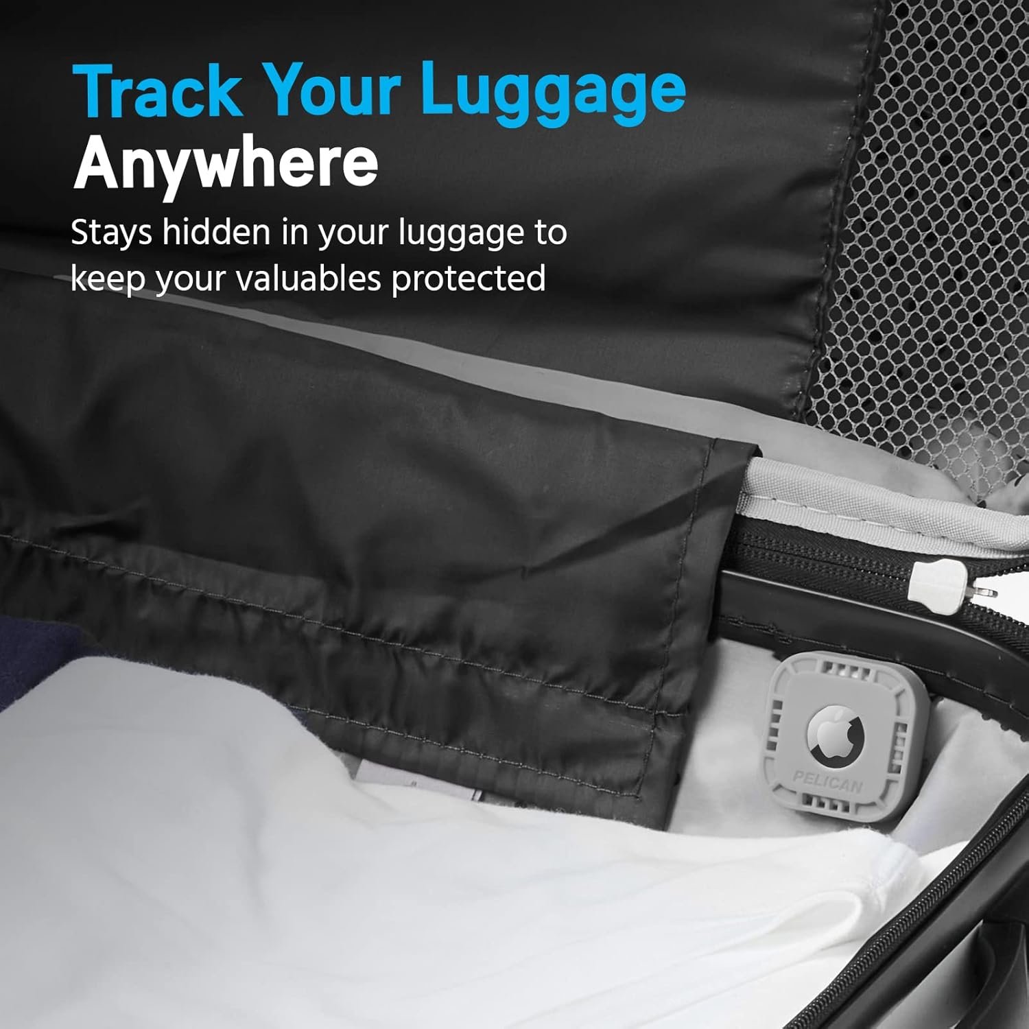 Pelican Protector 4-Pack AirTag Holder - Air Tag Case with 3M Adhesive Sticker - Rugged Shockproof AirTag Cover - Hidden Air Tag Holder Stick On Mount for Travel Luggage Bike Car Remote - Grey - Image 2