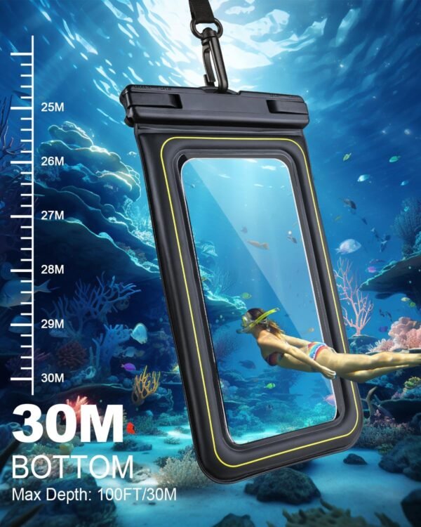Waterproof Phone Pouch 2 Pack, IP68 Floating Waterproof Phone Case, Up to 8.3" Dry Bag for iPhone 16 15 14 13 Pro Max Samsung S25 Ultra S24 S23, Kayak/Beach/Cruise Travel Essentials Black - Image 4