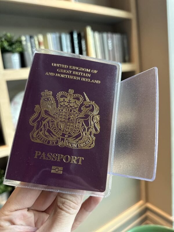 Clear Transparent Frosted Passport Cover Holder Case Organizer ID Card Travel Protector (2 PCS) - Image 9