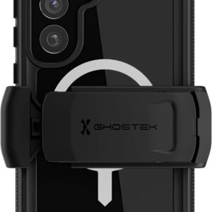 Ghostek Nautical S25 Plus Waterproof Case with Belt Clip, Screen Protector and Camera Lens Cover Rugged Magnetic MagSafe Compatible with Samsung Galaxy S25+ 2025 (6.7″) (Black)