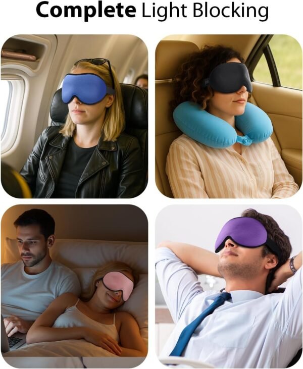 MABAO Weighted Eye Mask for Sleeping, Blackout 3D Contoured Sleep Mask with Adjustable Strap for Women Men, Memory Foam, Gentle Pressure Relief Comfort Eye Cover Blindfold for Insomnia & Travel -Black - Image 9