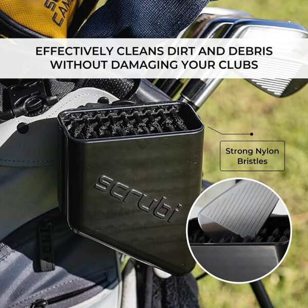 Scrubi Golf Club Cleaner for Your Golf Bag - Compact & Efficient Cleaning Tool for Golf Clubs – Easy to Use & Waterproof Design – Includes Strong Nylon Brush – Perfect for Irons - Image 3