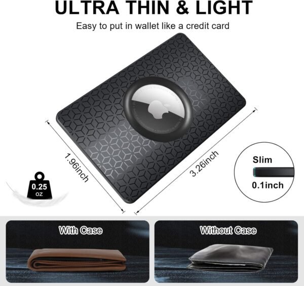 2Pack Airtag Wallet Holder, Ultra Thin (0.1") Airtag Wallet Card Case Cover, Light Apple Airtag Card Holder for Luggage, Badge, Bags, Air Tag Case Accessories - Image 3