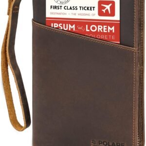 Polare Full Grain Leather Passport Holder Cover Case for Men and Women RFID Blocking Family Travel Wallet Holds 6 Passports