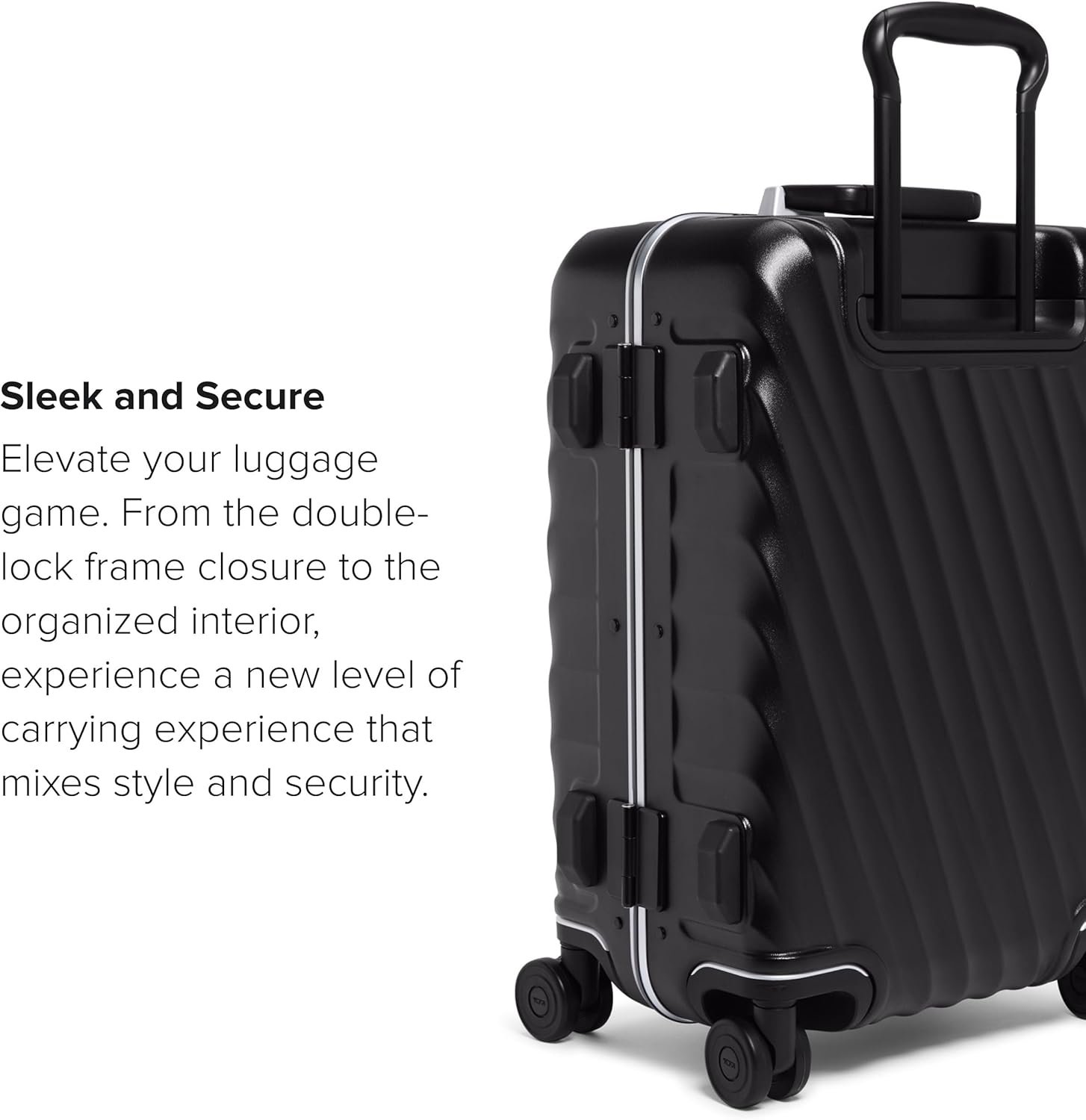TUMI 19 Degree Frame International 4 Wheel Carry-On - Lightweight Suitcase - Hard Shell Luggage - 21.8" X 14.0" X 9.0" - Black Texture - Image 5