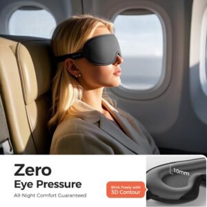pack all Light Blocking Sleep Mask for Men and Women, 3D Eye Mask for Pressure-Free Sleep, Soft Sleeping Eye Cover with Adjustable Elastic Strap, Grey