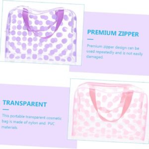 Garneck 3Pcs Transparent Travel Cosmetic Bags Nylon PVC Wash Bags with Zipper Lightweight Portable Toiletry Storage for and Accessories