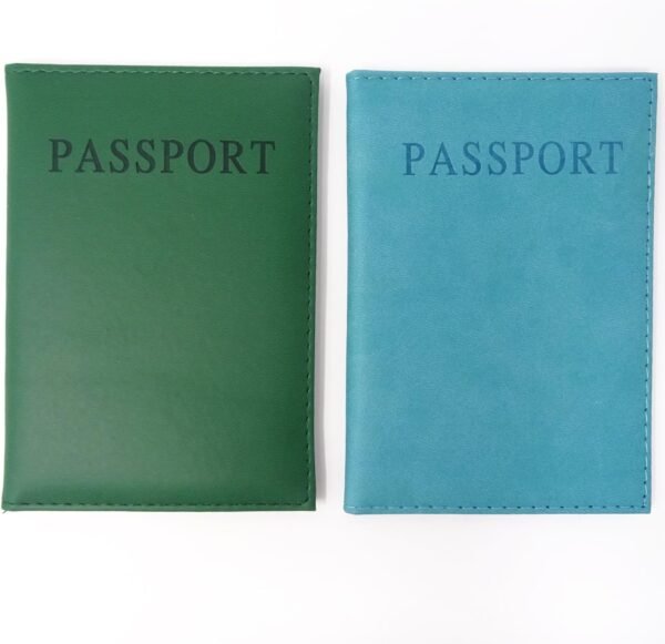 Honbay 2PCS Artificial Leather Passport Holder Cover Passport Case for Men and Women - Image 2