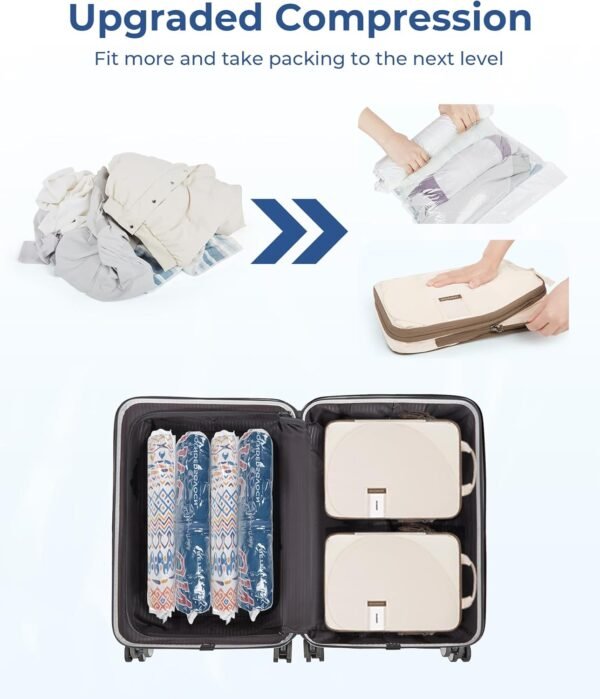 BAGSMART Packing Cubes for Suitcases, 8 Set Suitcase Organizer Bags Set & Vacuum Storage Bags for Travel - Image 4