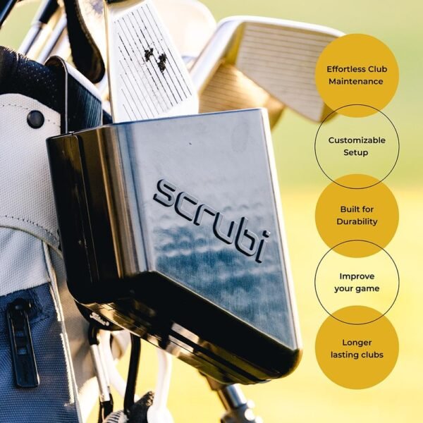 Scrubi Golf Club Cleaner for Your Golf Bag - Compact & Efficient Cleaning Tool for Golf Clubs – Easy to Use & Waterproof Design – Includes Strong Nylon Brush – Perfect for Irons - Image 4