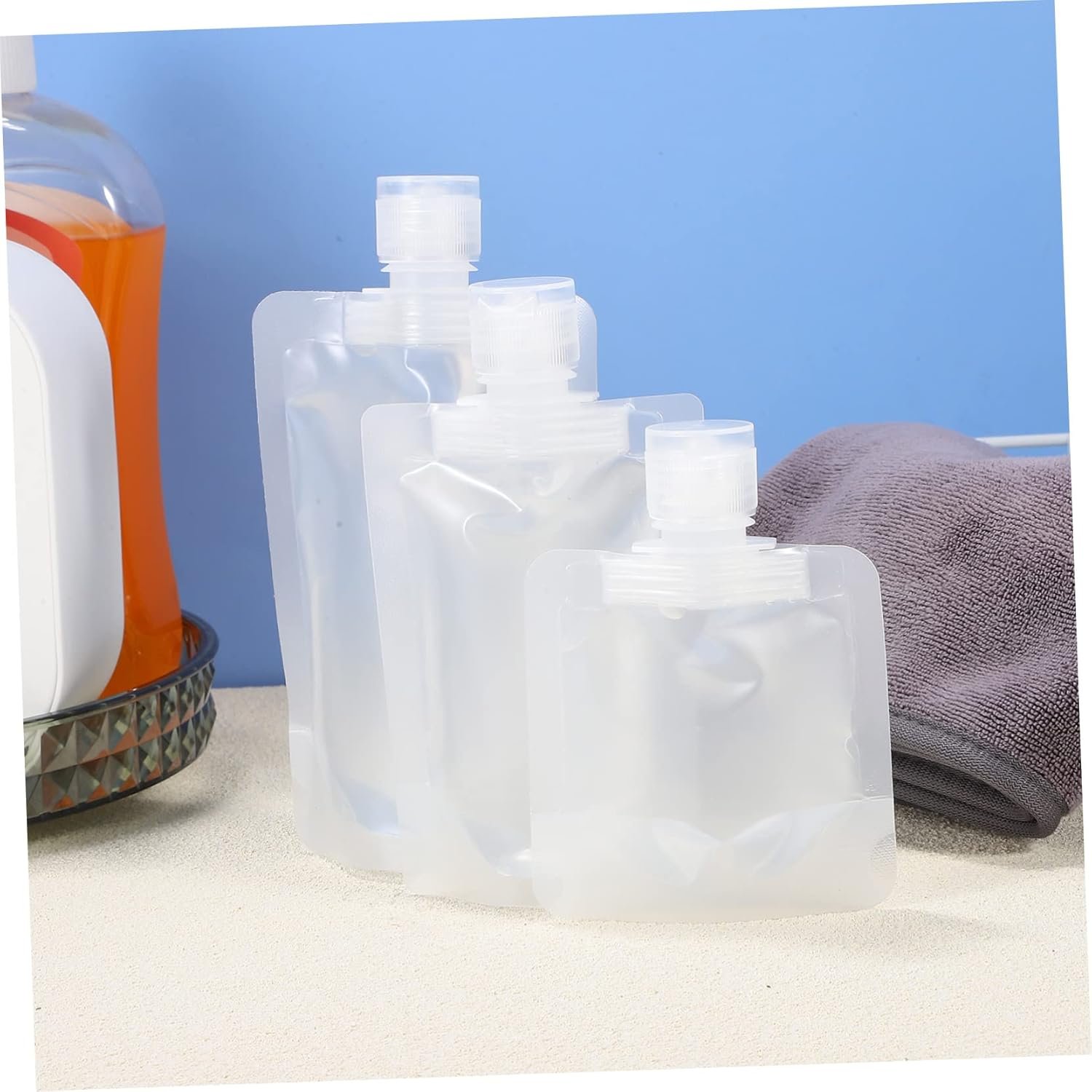 18 Pcs Refillable Travel Toiletry Containers with Funnels Portable Transparent Cosmetic Organizers for Shampoo Lotion Body Wash Travel Pouches for Tsa Approved Liquid Storage - Image 6