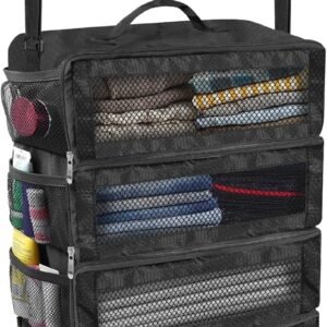 Suitcase Organizer, Travel Luggage Organizer Portable Hanging Travel Shelves Collapsible Hanging Packing Cubes for Carry on Suitcase